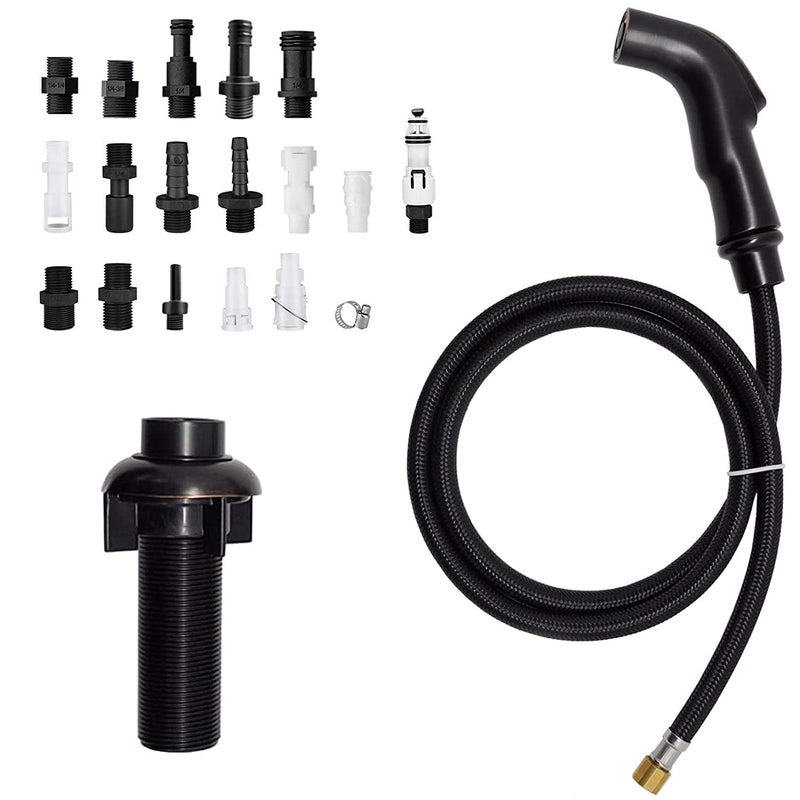 Houtingmaan Kitchen Sprayer Replacement Oil Rubbed Bronze,Pull Out Kitchen Sink Sprayer Hose,Kitchen Sink Faucet Sprayer,With Spray Head,Spray Hose and Spray Holder, Spray Adapter for Kitchen Sink - Image 1